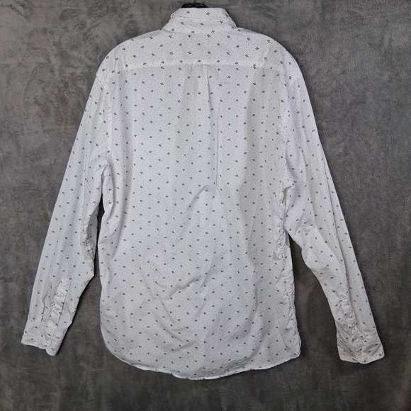 J Crew Classic Button Down Long Sleeve Shirt Mens Size LT White Floral Print - Picture 6 of 8